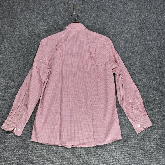 Tommy HIlfiger Shirt Mens 15.5 Button Down Slim Fit Non Iron Red Check - Picture 6 of 8